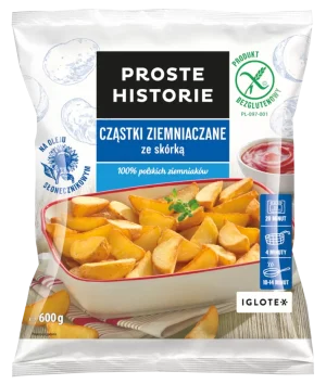 Bucăți de cartofi cu coajă