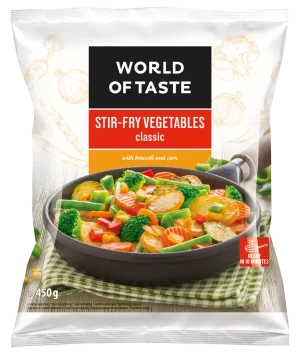 Legume prăjite clasice cu broccoli si porumb